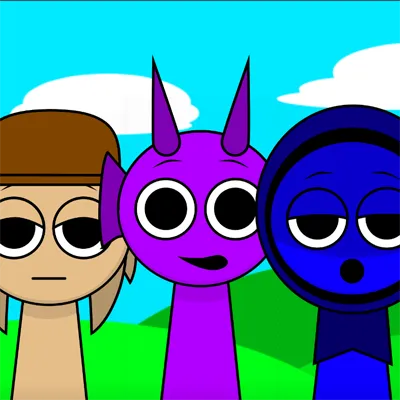 Sprunki Gold (Garnold)、Purple (Durple) 与 Blue (Jevin)